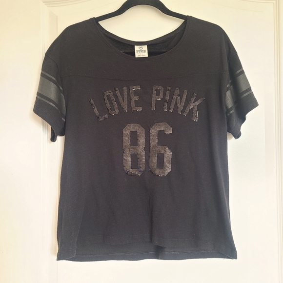 PINK Victoria's Secret Tops Pink Love Pink 86 Tee Shirt Womens